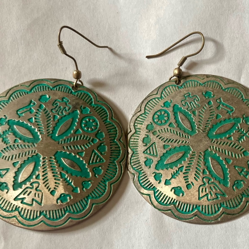 Native American Symbol Silver Earrings